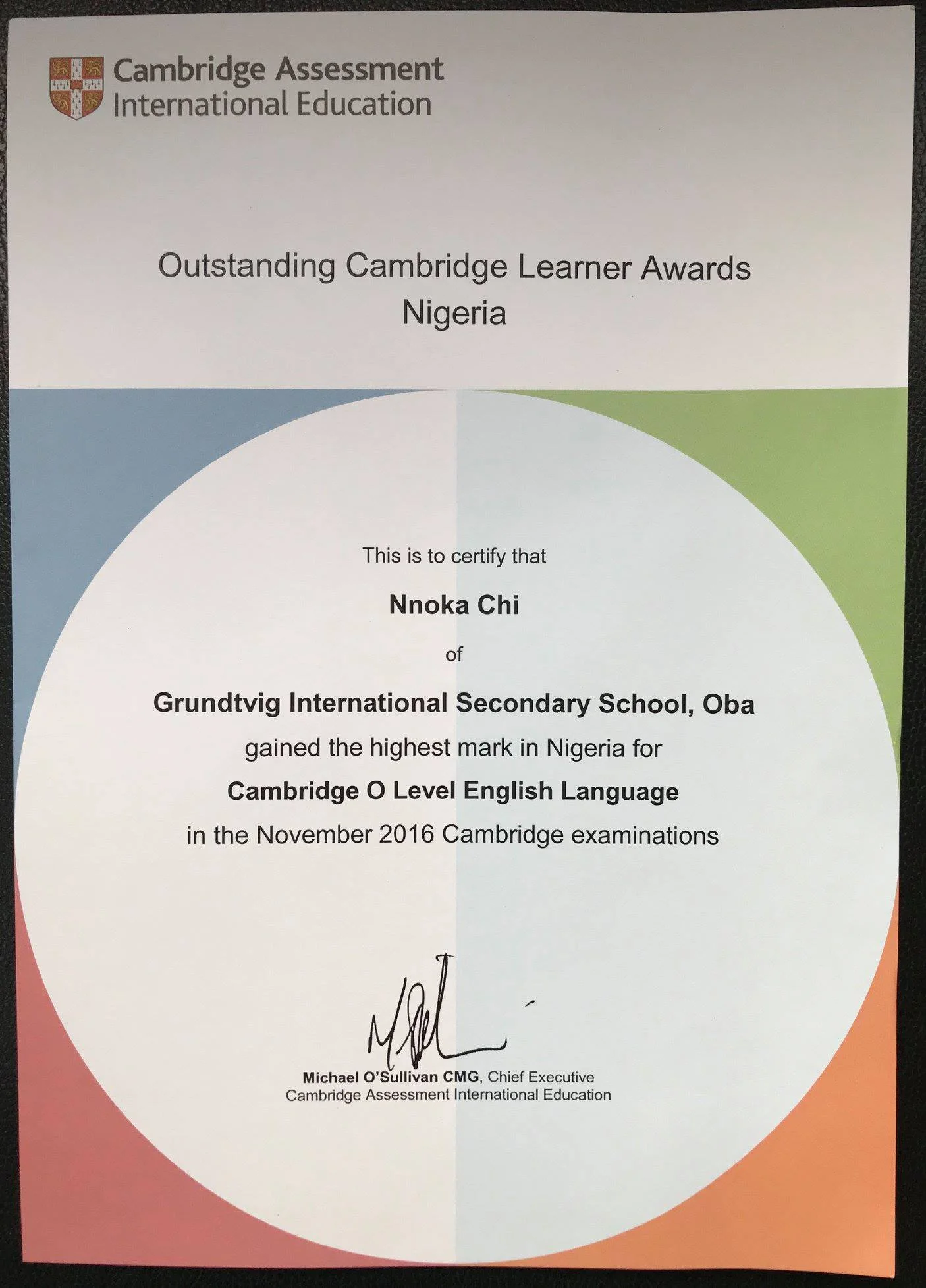 Outstanding Cambridge Learner Awards 2